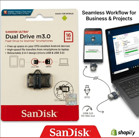 SanDisk Ultra Dual Drive USB M3.0 Flash Drive (SDDD3)