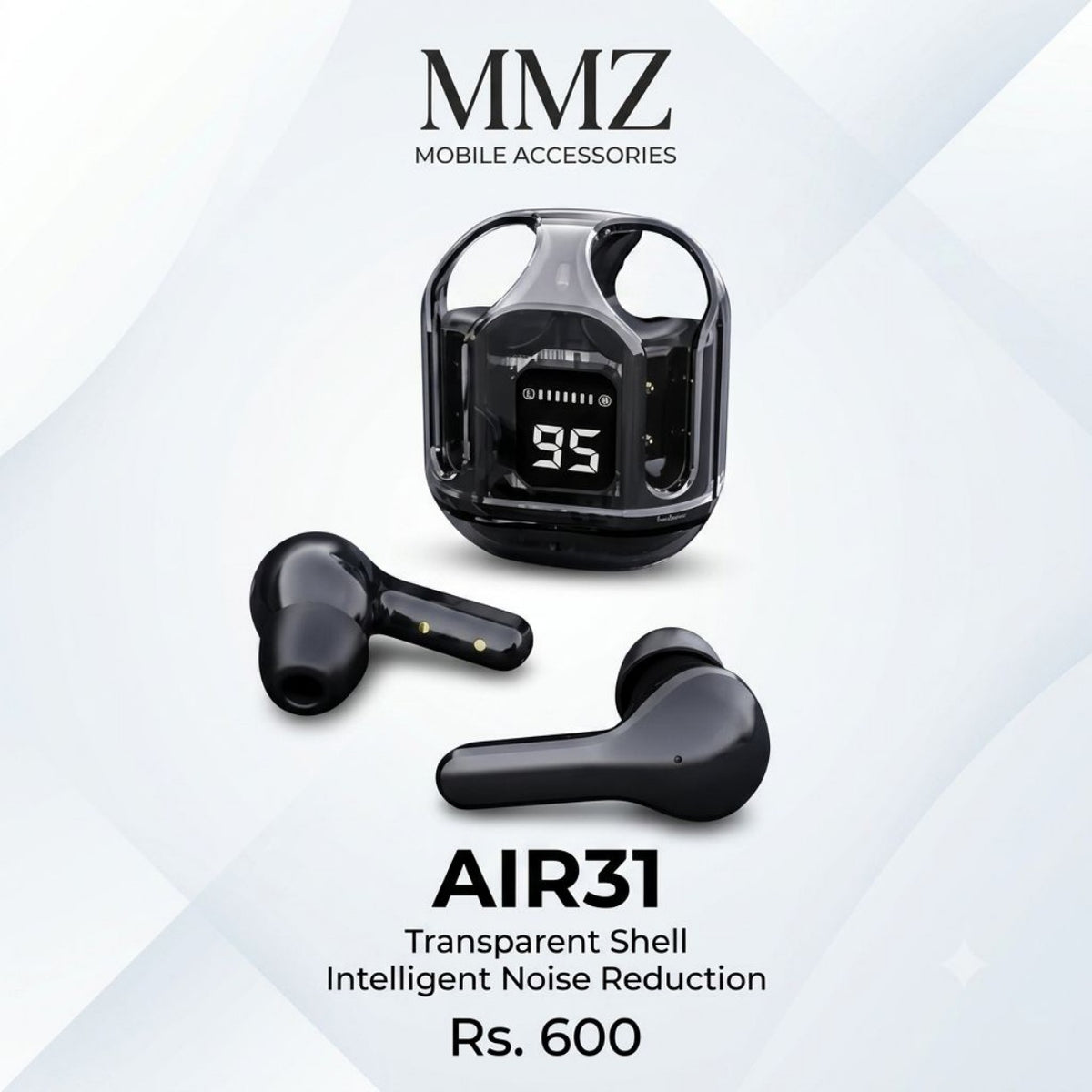AIR31 Transparent Shell Wireless Earbuds