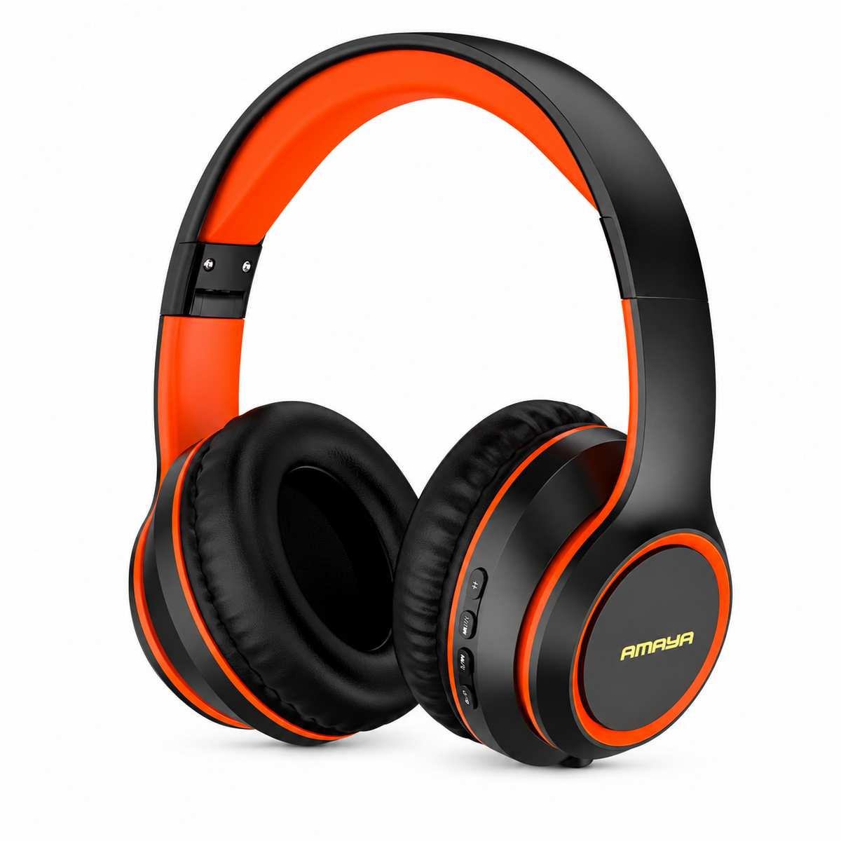 AMAYA black and orange over-ear headphones