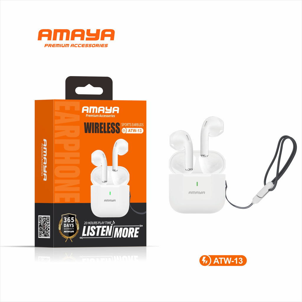 Amaya ATW-13 True Wireless Earbuds – Premium Sound | Powered by MMZ