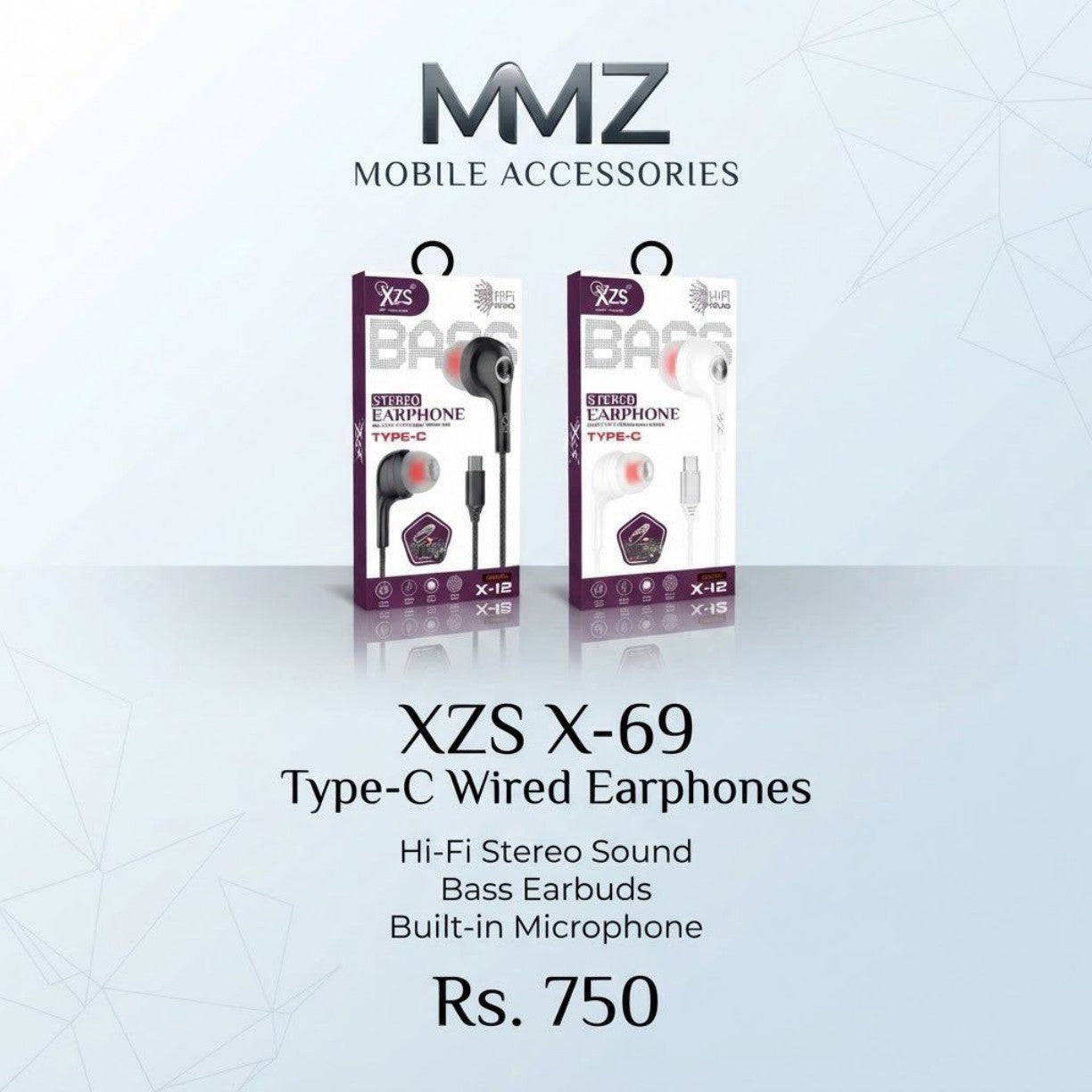 XZS X-69 Type-C Wired Earphones
