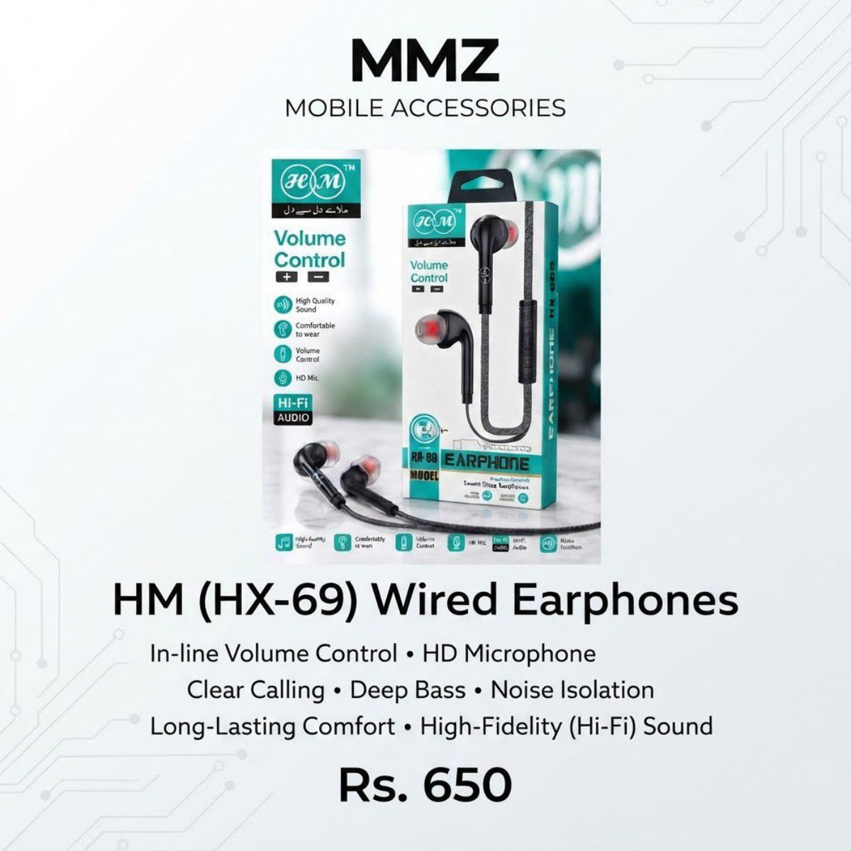 HM (HX-69) Wired Earphones