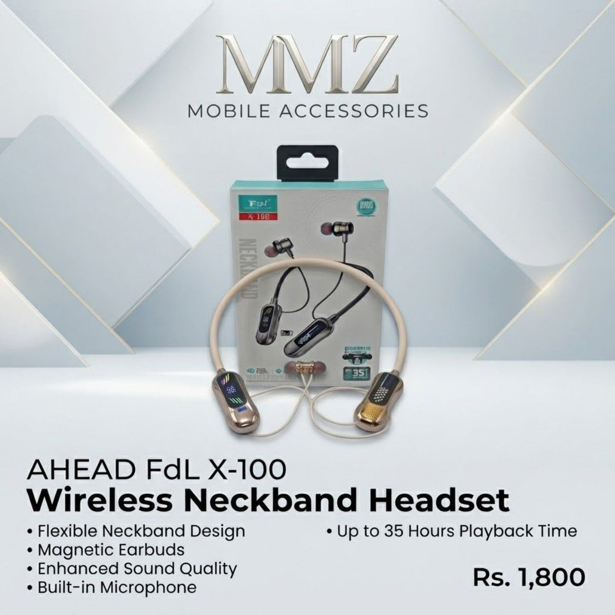 AHEAD FdL X-100 Wireless Neckband Headset