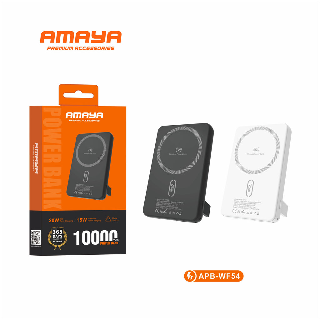 Amaya APB-WF54 Magnetic Wireless Power Bank 10000mAh – 22.5W Fast Charging Power Bank Pakistan | MMZ Official Store